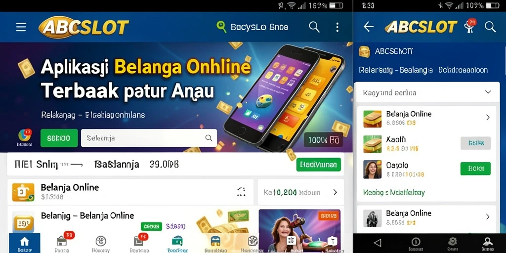 Tampilan antarmuka pengguna ABCSLOT yang menarik untuk Belanja Online.