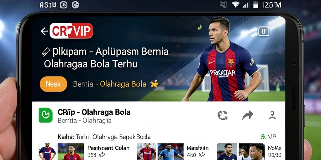 Antarmuka CR7VIP menampilkan berbagai berita dan statistik sepak bola.