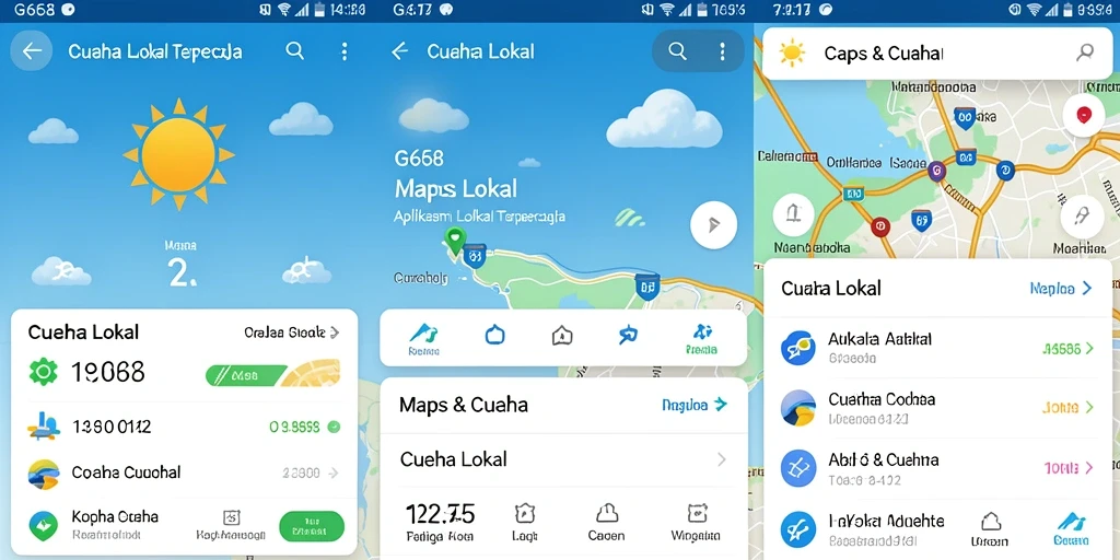 Screenshot antarmuka utama G668 menampilkan informasi cuaca lokal yang jelas.