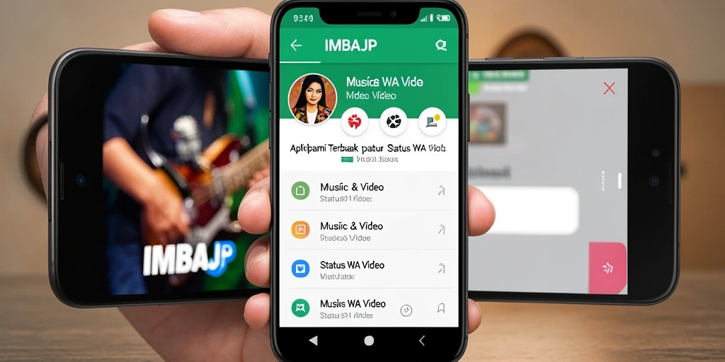Tampilan antarmuka IMBAJP untuk status WA video yang menarik dan user-friendly.