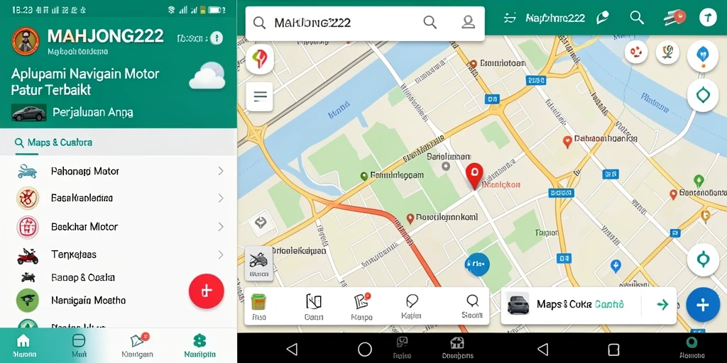 Antarmuka aplikasi MAHJONG222 yang mudah digunakan dalam navigasi motor.