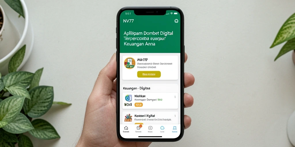 Antarmuka dan fungsi utama aplikasi Dompet Digital NV77.