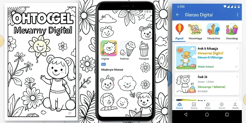 Screenshot OHTOGEL menampilkan antarmuka Mewarnai Digital yang ramah anak.