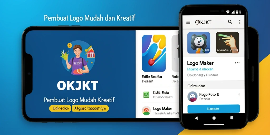 Antarmuka pengguna OKJKT yang intuitif untuk membuat logo.