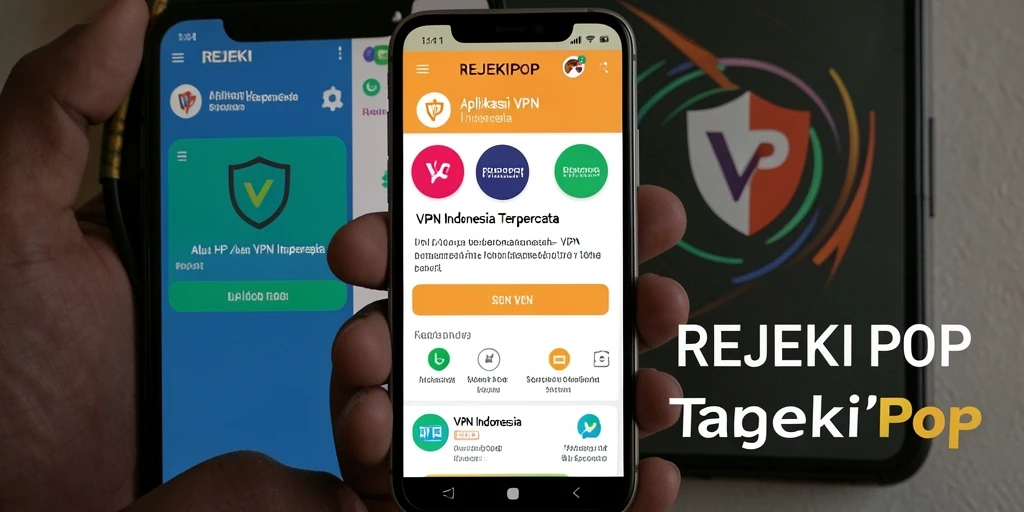 Antarmuka intuitif aplikasi REJEKIPOP untuk VPN Indonesia.